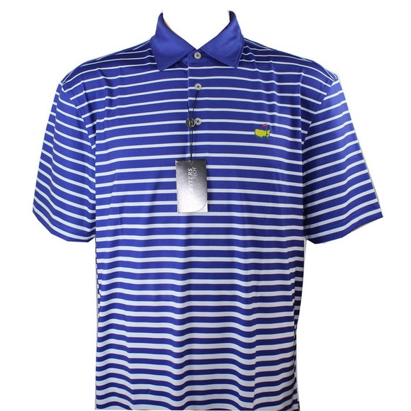 🆕 Masters Tech Golf Polo Royal Blue/ White Striped Sz L Augusta - Picture 16 of 16